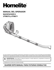 Homelite BACKPACKER II UT08571 Manual Del Operador