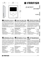 Farfisa ZHEROS ZH1151WE Manual Del Usuario