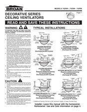 Broan DECORATIVE 742SN Instrucciones