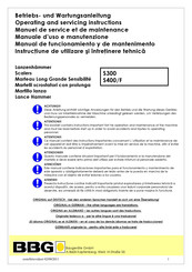 BBG S300 Manual De Funcionamiento Y De Mantenimiento