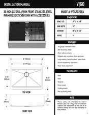 vigo OXFORD VGS3020FA Instrucciones De Instalación
