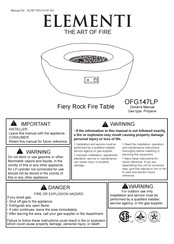 ELEMENTI Fiery Rock OFG147LP Manual Del Propietário