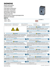 Siemens 3VA911 0SG10 Serie Instructivo