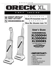 Oreck COMMERCIAL XL2000HH Guia Del Usuario