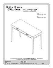 Better Homes and Gardens FILLMORE BH47-084-599-02 Instrucciones De Ensamble