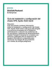 HPE Apollo 4520 Gen9 Guia De Instalacion Y Configuración