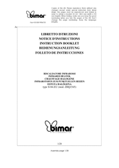 Bimar S184.EU Folleto De Instrucciones