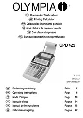 Olympia CPD 425 Manual De Instrucciones