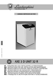 Lamborghini Caloreclima AXE 3 D UNIT 32 R HR Instrucciones De Uso, Instalación Y Mantenimiento