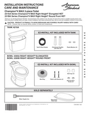 American Standard Champion 4 MAX 231BA Serie Instrucciones De Instalación