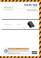 Atlas Copco TLS ST TAG 101 U1-RB Información Sobre Seguridad, Garantía, Y Regulaciones