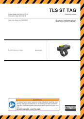 Atlas Copco TLS ST TAG 61-L USD2 Información Sobre Seguridad, Garantía, Y Regulaciones