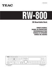 Teac RW-800 Manual Del Usuario