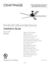 Craftmade Pro Plus P112BNK5-52DWGWN Guia De Instalacion