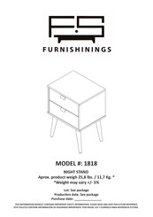 FURNISHININGS 1818 Instrucciones De Montaje