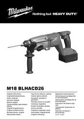 Milwaukee M18 BLHACD26 Manual Original