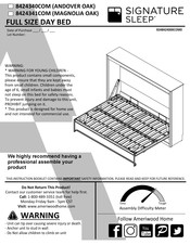 Signature Sleep ANDOVER 8424340COM Manual Del Usuario