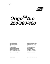 ESAB Origo Arc 250 Instrucciones De Uso