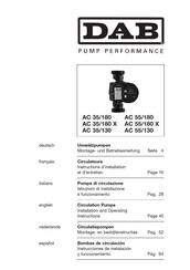 DAB AC 35/180 X Instrucciones De Instalación Y Funcionamiento