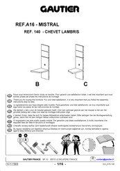 Gautier MISTRAL A16-140 Instrucciones De Montaje