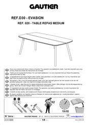 Gautier EVASION D30 Instrucciones De Montaje