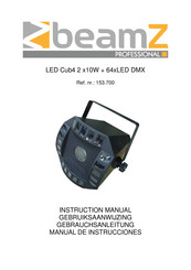 Beamz professional LED Cub4 2 x10W + 64xLED DMX Manual De Instrucciones