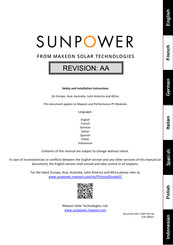 SunPower SPR P Serie Instrucciones De Seguridad E Instalación