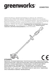 GreenWorks GD48GTE33 Manual Del Operario