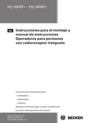 Becker P5/16PRF+ Instrucciones Para El Montaje Y Manual De Instrucciones