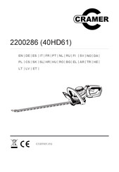 Cramer 40HD61 Traducción De Las Instrucciones Originales