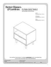 Better Homes and Gardens FLYNN BH47-021-199-15 Instrucciones De Ensamble