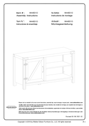 Walker Edison W44BD1DRO Instrucciones De Montaje