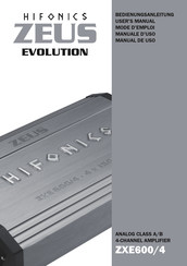 Hifonics ZEUS EVOLUTION ZXE600/4 Manual De Uso