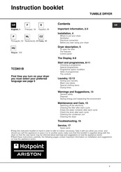 Hotpoint Ariston TCD851B Folleto De Instrucciones