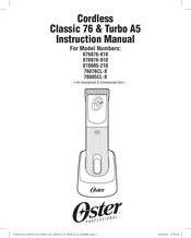 Oster 78005CL Manual De Instrucciones