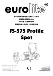 EuroLite FS-575 Profile Spot Manual Del Usuario