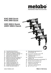 Metabo KHE 2660 Quick Manual De Instrucciones Original