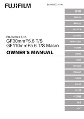 FujiFilm GF110mmF5.6 T/S Macro Manual Del Usuario