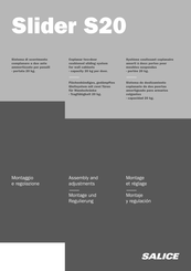 SALICE Slider S20 Instrucciones De Montaje Y Regulación