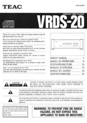 Teac VRDS-20 Manual Del Usuario