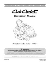 Cub Cadet GT1554 Manual Del Operador