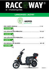 RACCEWAY e-MOPED Serie Manual De Usuario