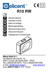 Elicent R10 PIR Manual De Instrucciones