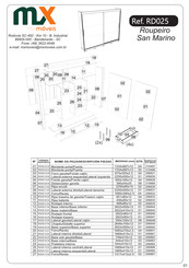 mx moveis San Marino RD025 Instrucciones De Montaje