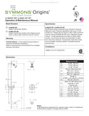 Symmons Origins S-9602-P Manual De Operación Y Mantenimiento