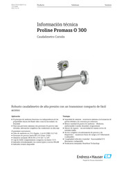 Endress+Hauser Proline Promass O 300 Información Técnica