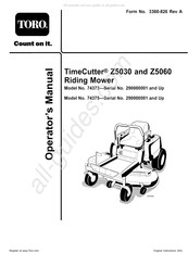 Toro TimeCutter Z5030 Manual Del Operador