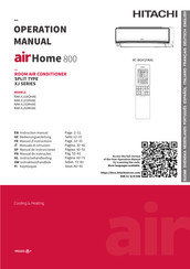 Hitachi Air home 800 RAK-XJ25RHAE Manual De Instrucciones