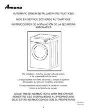 Amana 7200 Serie Instrucciones De Instalación