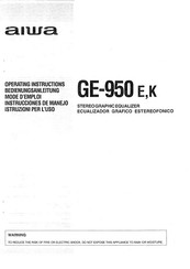 Aiwa GE-950 E Instrucciones De Manejo